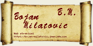 Bojan Milatović vizit kartica